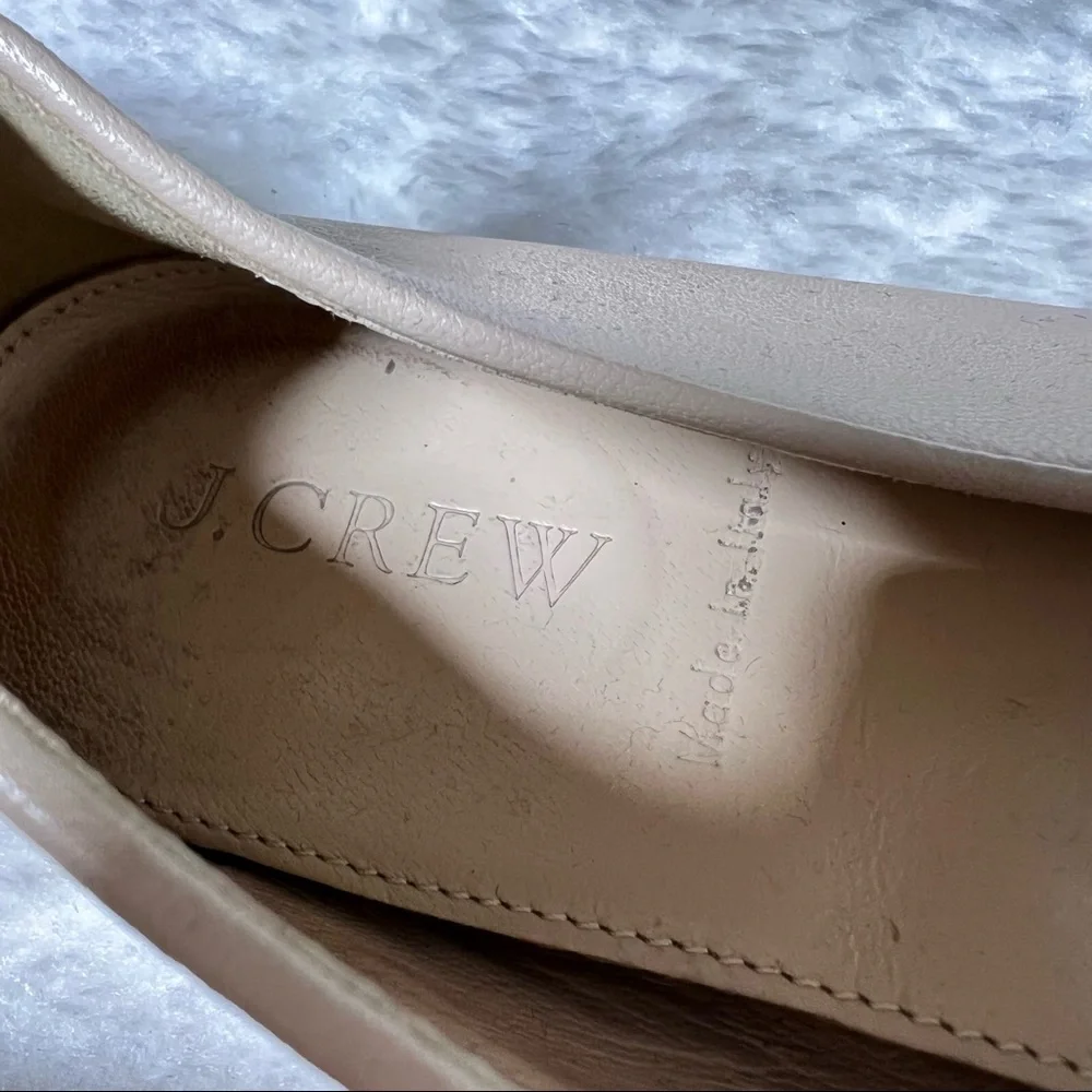J Crew Darby Leather and Gold Studded Cap Toe Flats US 7.5 - Picture 9 of 13